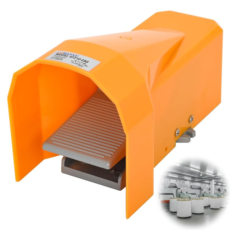 AIWFL Pneumatic Foot Pedal Valve 4F210-08G 1/4" NPT Nonslip Momentary 2 Position 5 Way Pressure Control Foot Air Switch Foot Switch - Image 1